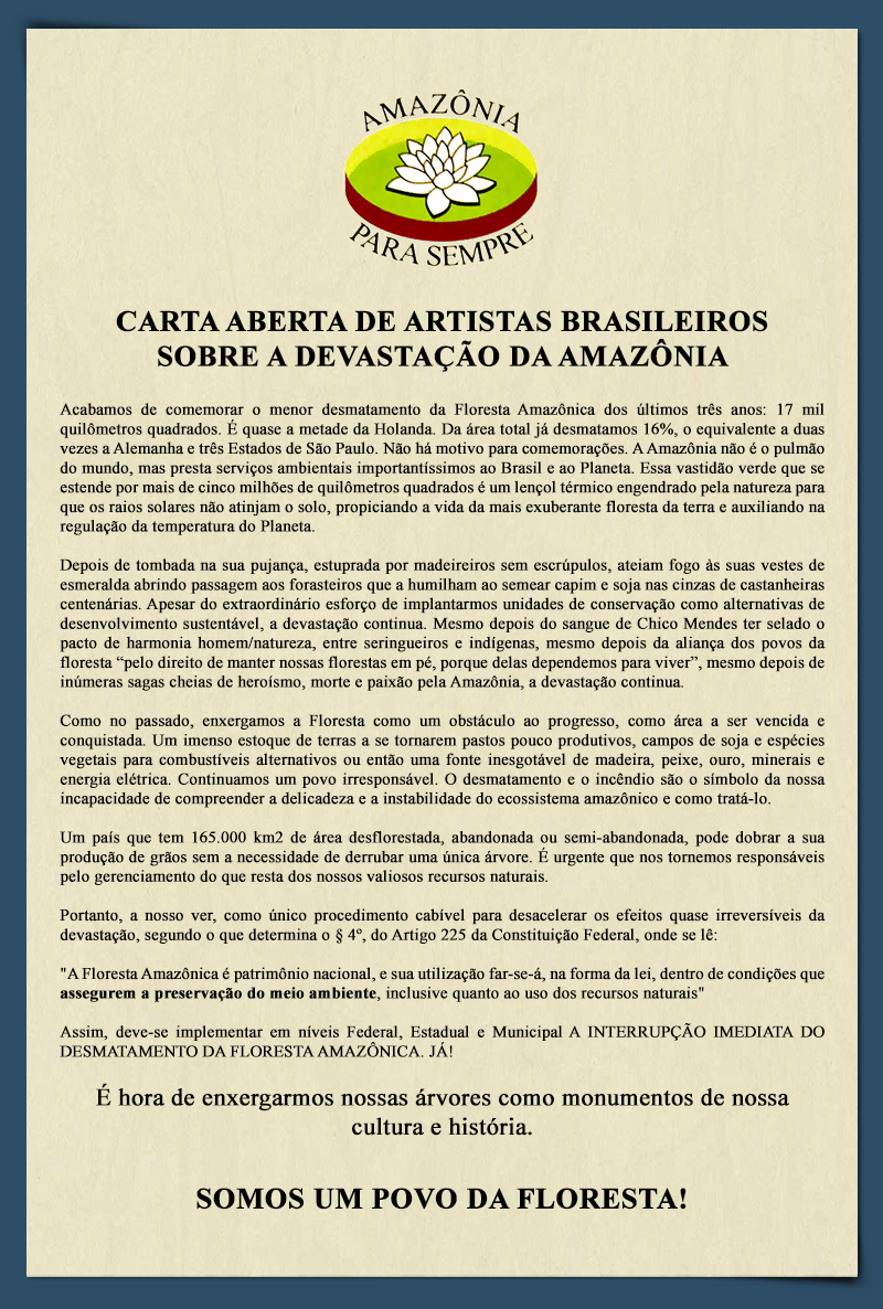 Manifesto Amaznia para Sempre